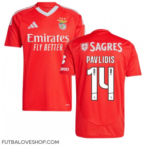Dres Benfica Vangelis Pavlidis #14 Domáci 2024-25 Krátky Rukáv